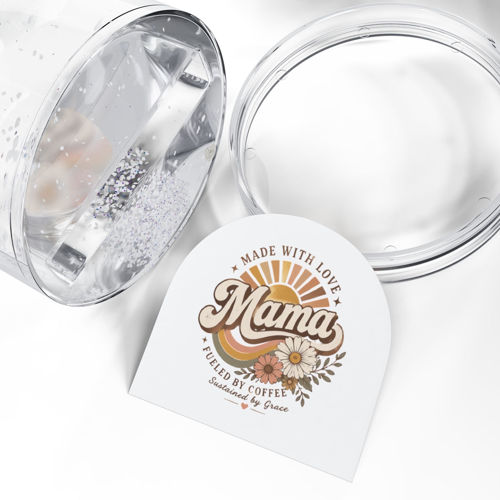 Mama Snow Globe – "Made With Love, Fueled by Coffee" Decorative Gift