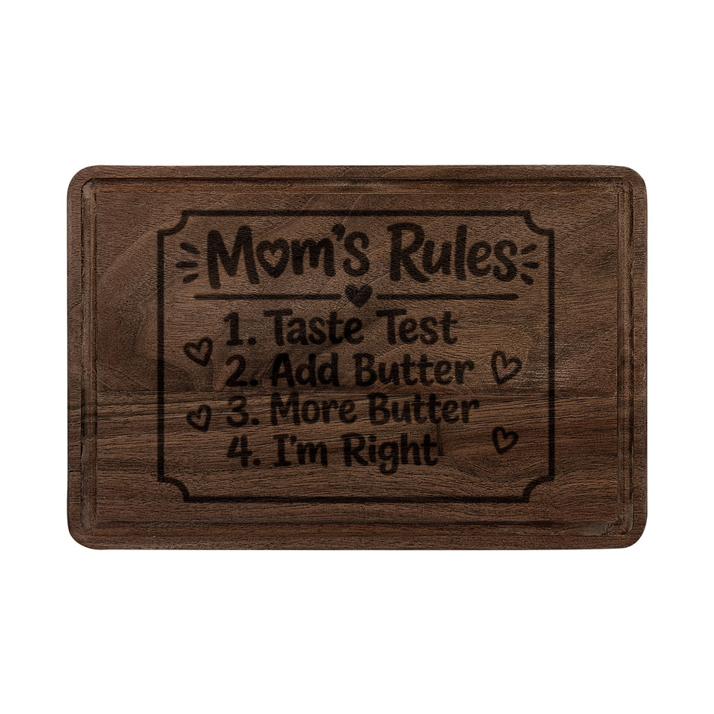 Engraved Cutting Board - "Mom's Rules"