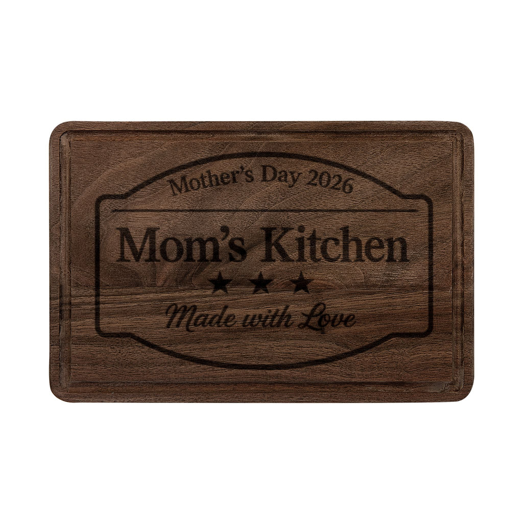 Engraved "Mom's Kitchen" Wooden Cutting Board