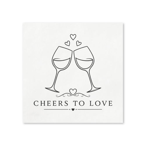Cheers to Love Cocktail Napkins – Wedding & Anniversary Party Napkins