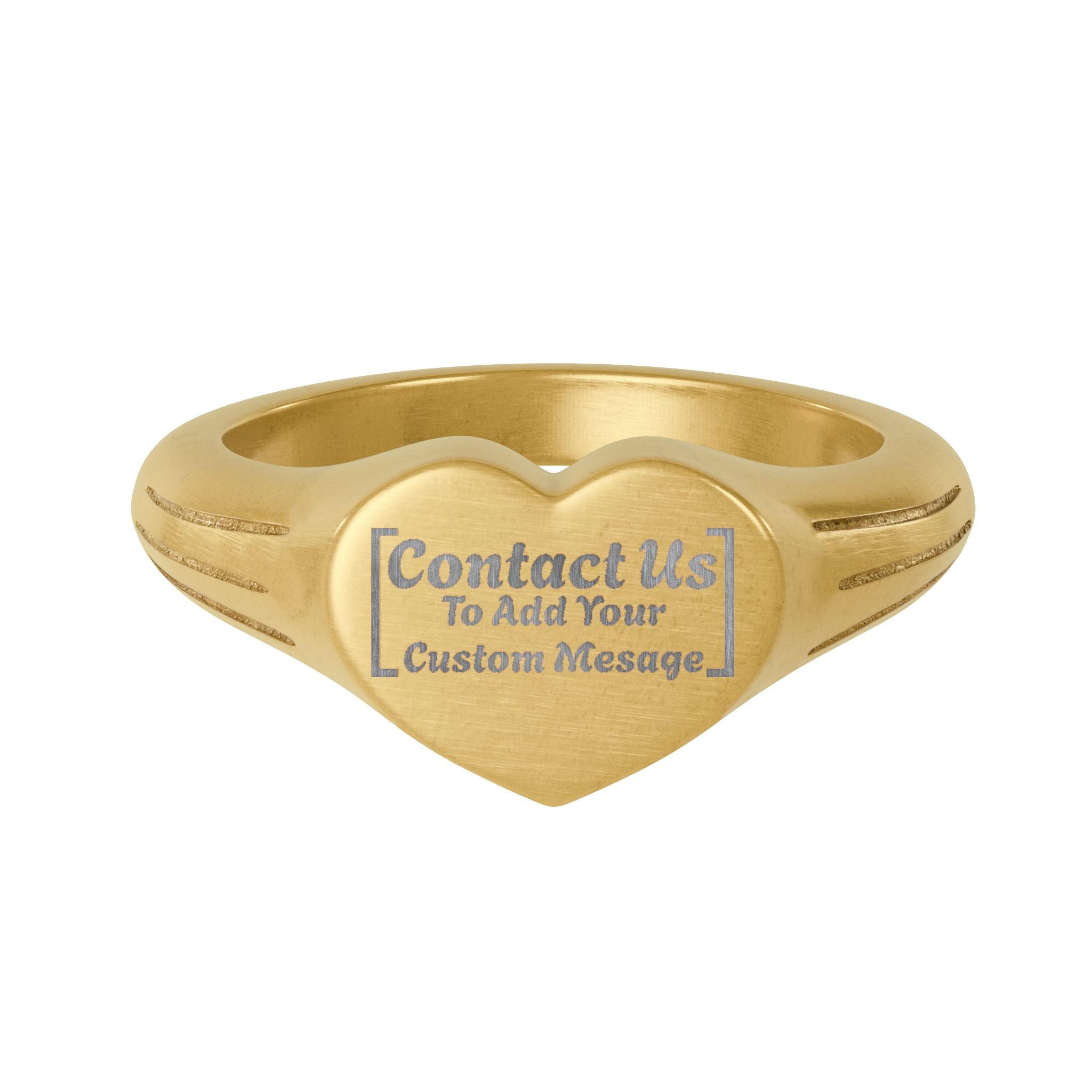 Heart Signet Ring — Personalized Engraved Stainless Steel