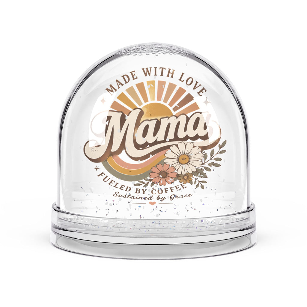 Mama Snow Globe – "Made With Love, Fueled by Coffee" Decorative Gift