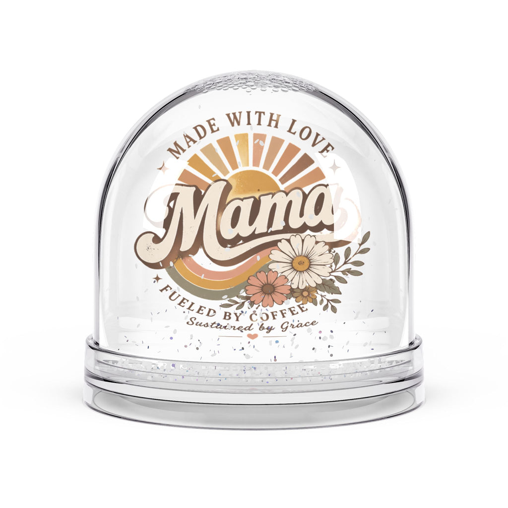 Mama Snow Globe – "Made With Love, Fueled by Coffee" Decorative Gift